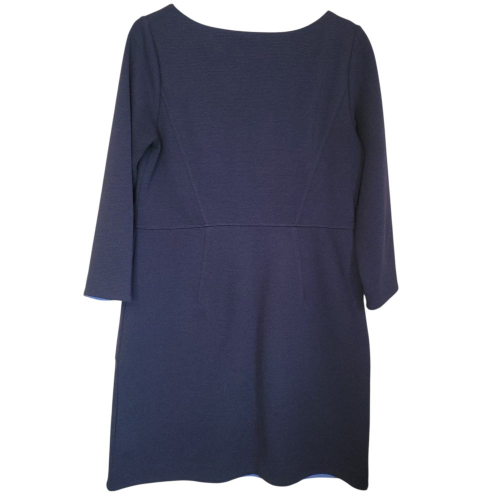 Boden Auria Ottoman Shift Dress Navy 3/4 Sleeve Work Office Dress Size 8 Petite - Picture 7 of 13